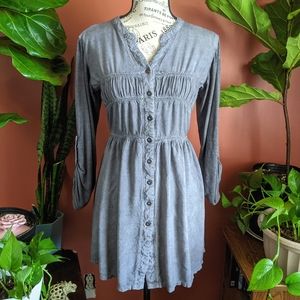 Fashion Fuse Grey Smocked Dress